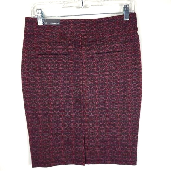 LIVERPOOL STITCHFIX COLLAB RINA ZIPPER DETAIL PENCIL SKIRT BURGUNDY WOMENS 2 NWT - Picture 3 of 7